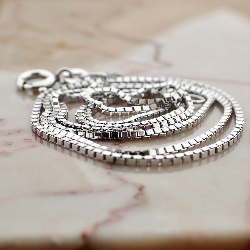 Image 4 of White gold Venetian necklace | 42 cm