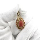 Image 6 of Antique gold pendant with blood coral