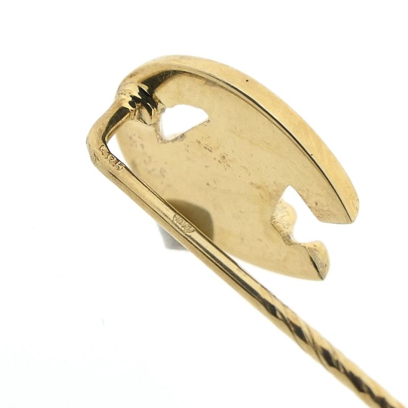 Image 7 of Gold lapel pin; Horse and horseshoe