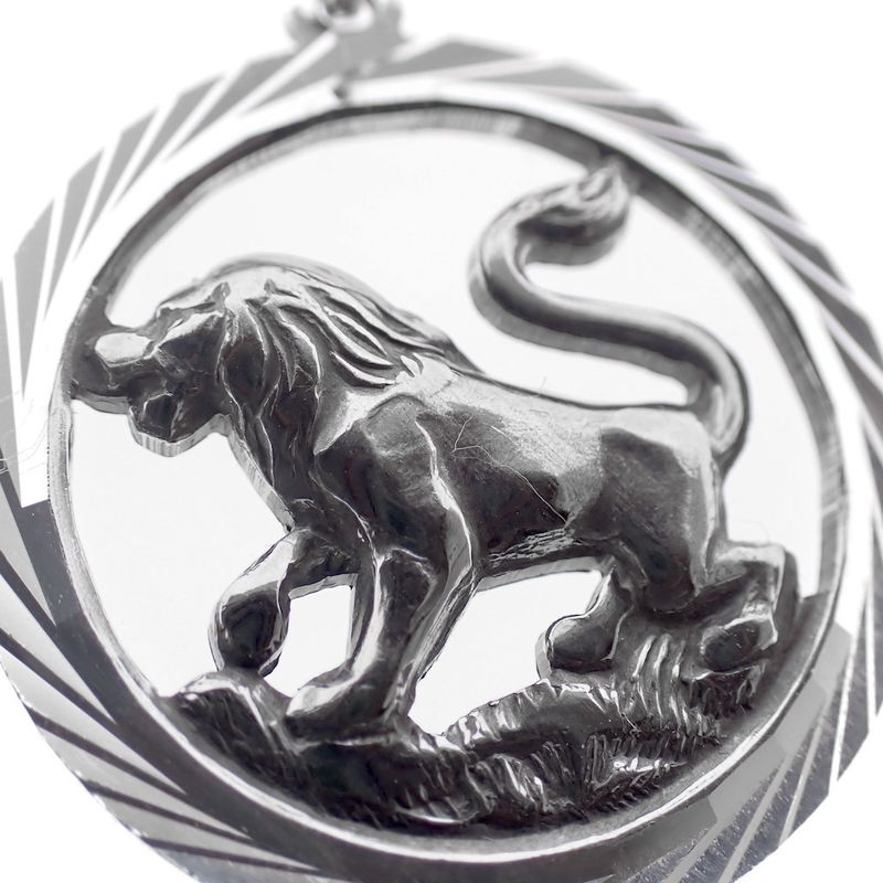 Image 3 of Silver zodiac sign pendant; Leo