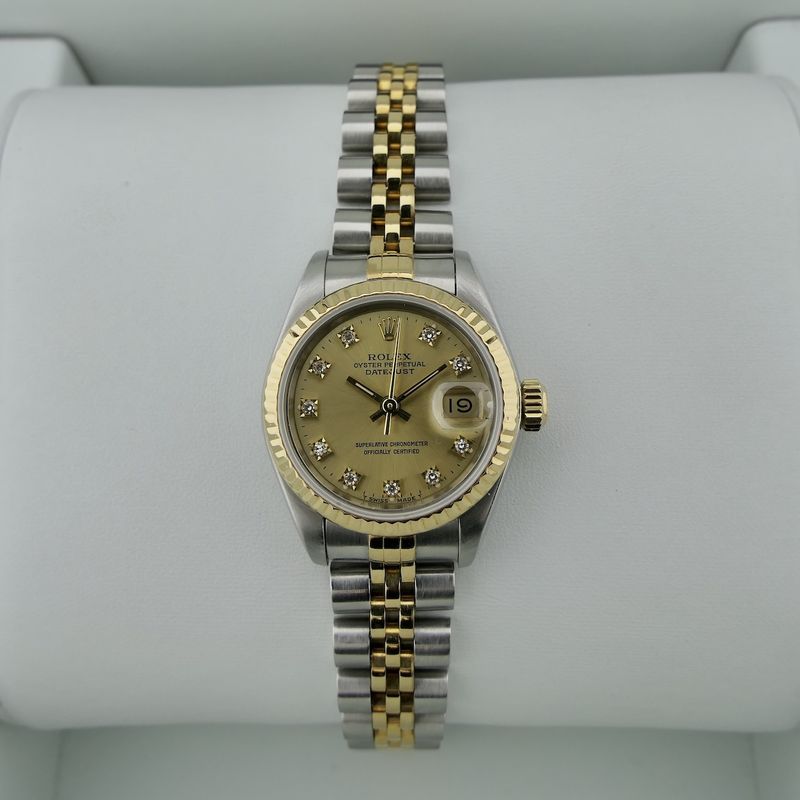 Image 18 of Rolex Lady-Datejust 26mm 69173; 18k. Vintage 18k. gold/steel women's watch with diamonds