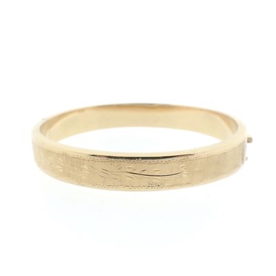 18 ct. Gold vintage slave bracelet with engravings | Ø 62mm Image 1 of 18 ct. Gold vintage slave bracelet with engravings | Ø 62mm
