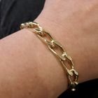 Image 7 of Gold wide gourmet link bracelet