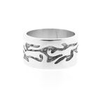 Image 2 of Wide silver ring with tribal