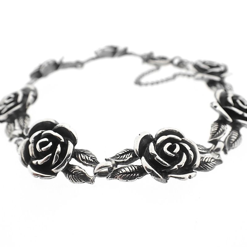 Image 7 of Vintage silver rose bracelet | 19 cm