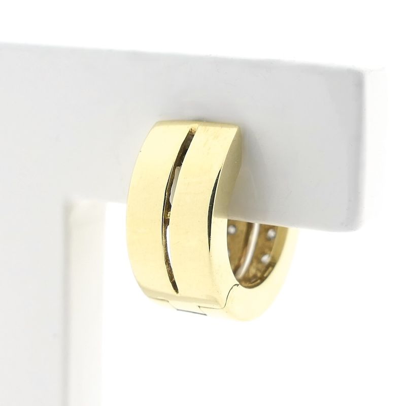 Image 5 of Gold hoop earrings with diamonds; Ø 13.1 mm