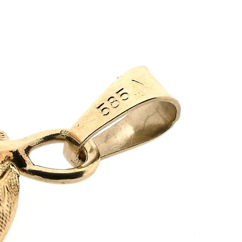 Afbeelding 8 van Bicolor gouden hanger van roos