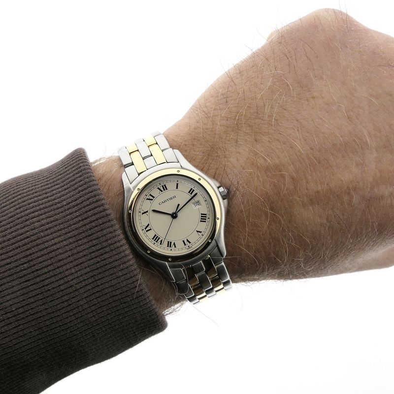 Image 10 of Cartier Cougar 187904; 18k gold/steel unisex watch