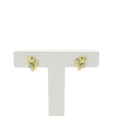 Image 1 of Gold stud earrings with diamonds