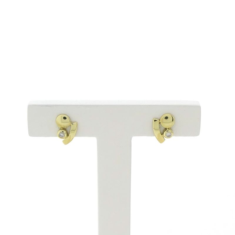 Image 1 of Gold stud earrings with diamonds