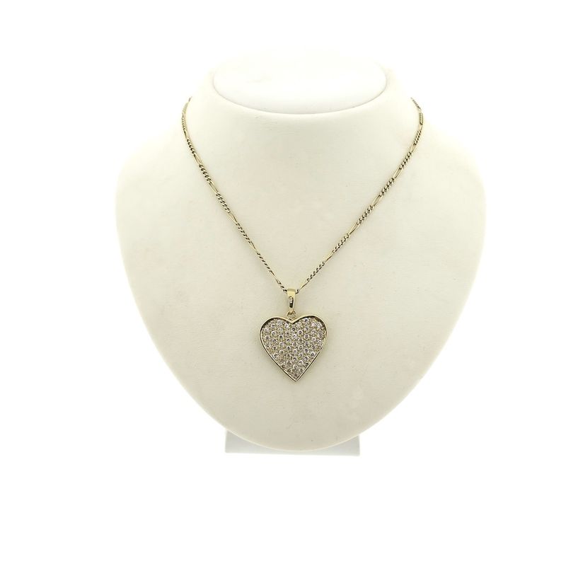 Image 3 of Gold pendant of a heart with zirconia