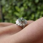 Image 8 of Gold ring with emerald and diamond; 0.03 ct.