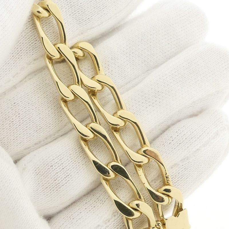 Image 6 of Gold wide gourmet link bracelet