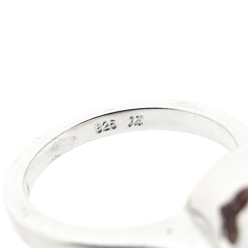 Image 4 of Silver ring with synthetic ruby.