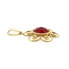 Image 5 of Vintage Floral Gold Pendant with Carnelian