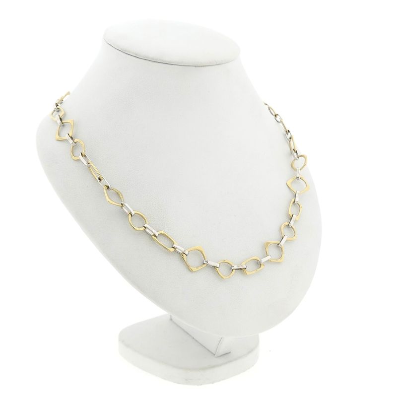 Image 3 of Bicolor Gold Necklace with Fantasy Links; 14 Karat; 45.5 cm