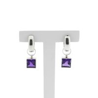 Silver earrings with amethyst