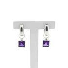 Image 1 of Silver earrings with amethyst