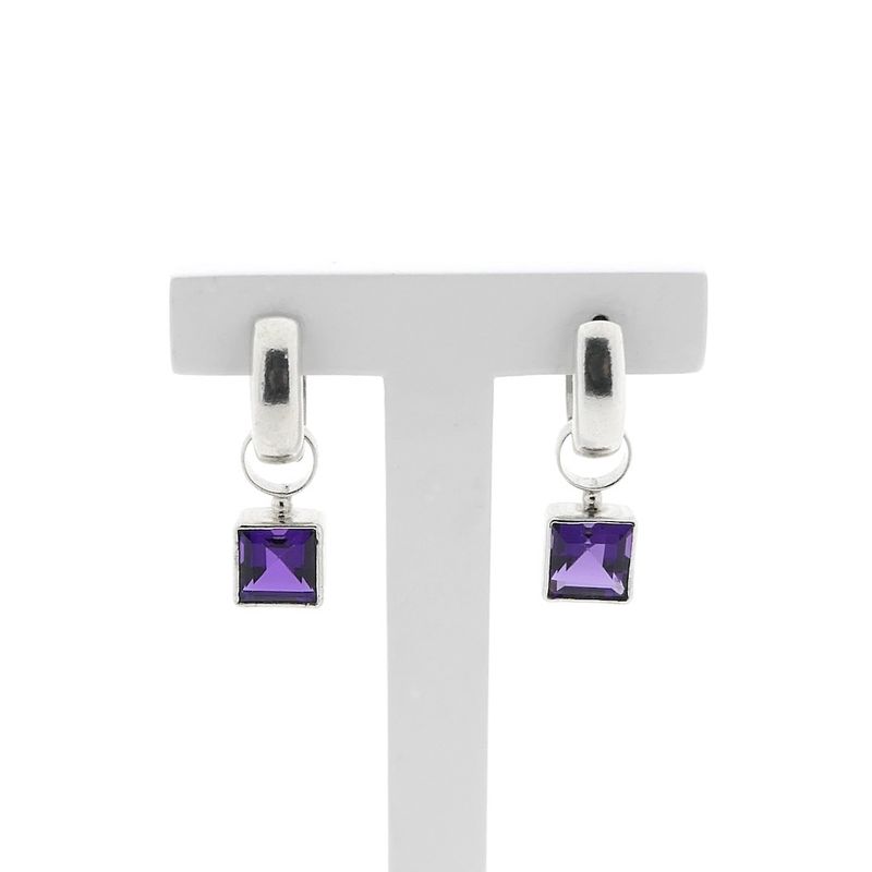 Image 1 of Silver earrings with amethyst