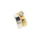 Image 7 of Bicolor gold stud earrings with zirconia