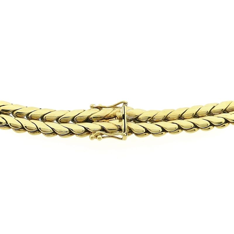 Image 4 of Gold flat foxtail link necklace | 40.5 cm