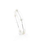 Image 1 of White Gold Bar Link Bracelet with Cultured Pearls