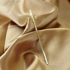 Image 2 of Gold long narrow brooch with diamond