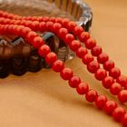 Image 2 of Antique blood coral bead bracelet with gold decorative clasp