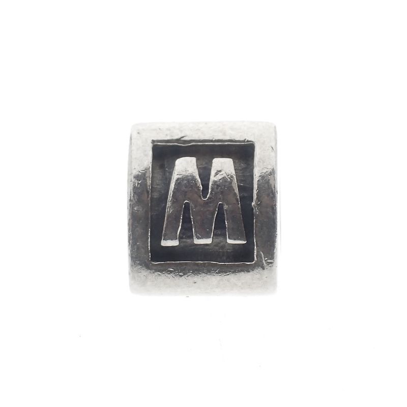 Image 3 of Pandora charm; Silver; Letter charm M