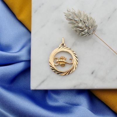 Gold zodiac sign pendant; Scorpio Image 2 of Gold zodiac sign pendant; Scorpio