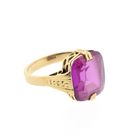 Image 5 of Gold pinky ring with synthetic magenta ruby