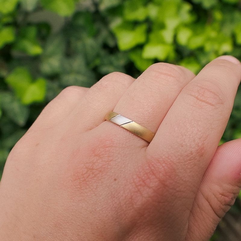 Image 9 of Matted two-tone gold ring
