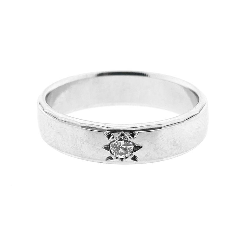 Image 3 of White gold women's ring with diamond | 0.05 ct.