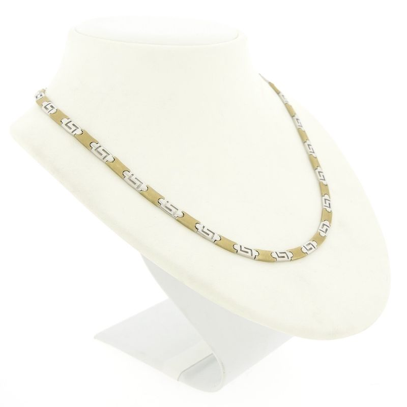 Image 3 of Two-tone gold necklace with a meandering pattern