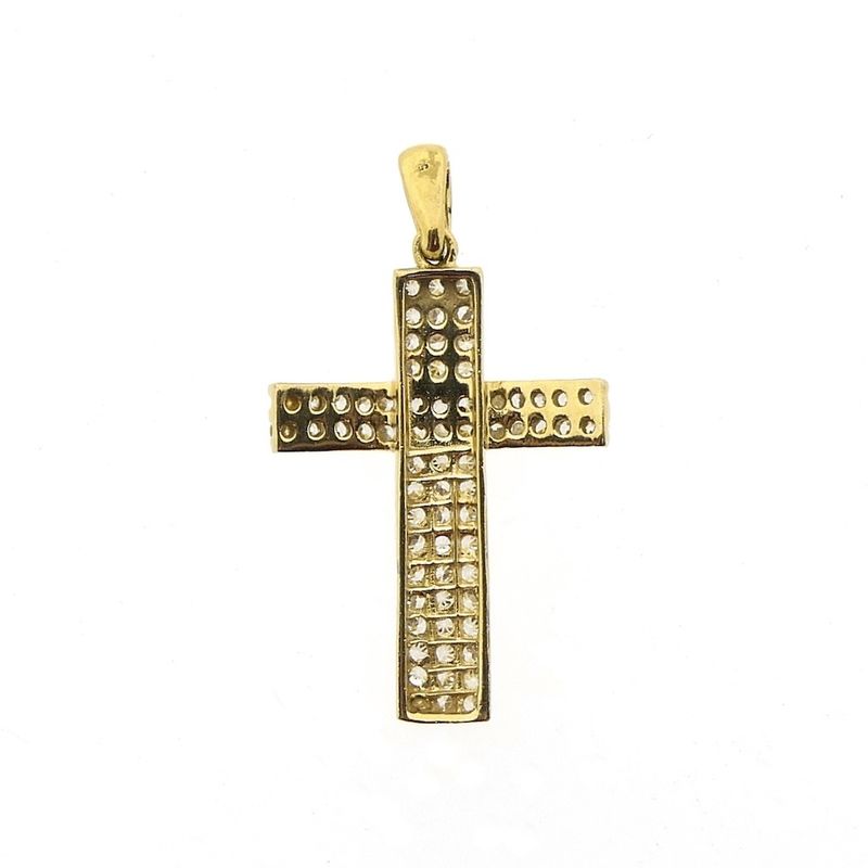 Image 5 of Gold pendant of a cross with zirconia