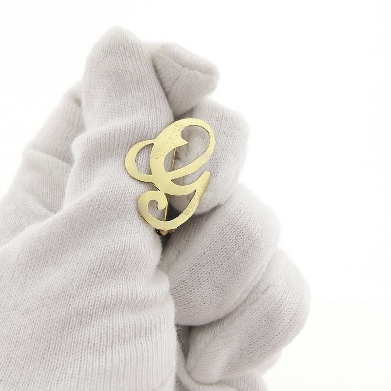 Image 6 of Gold letter brooch; letter G