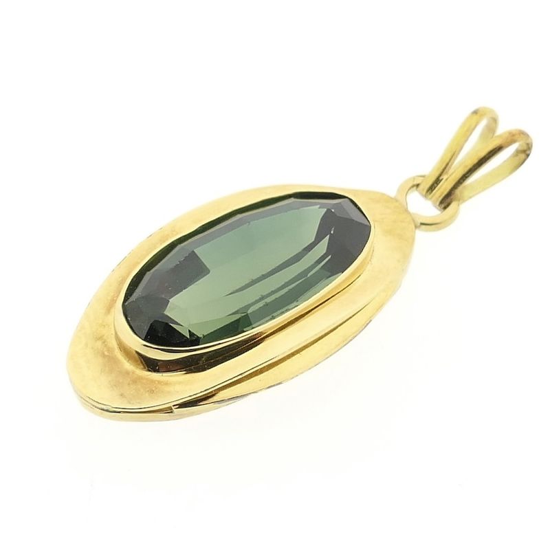 Image 3 of Gold pendant with green tourmaline