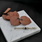 Image 5 of Gold brooch with ruby and diamonds; 0.12 ct.