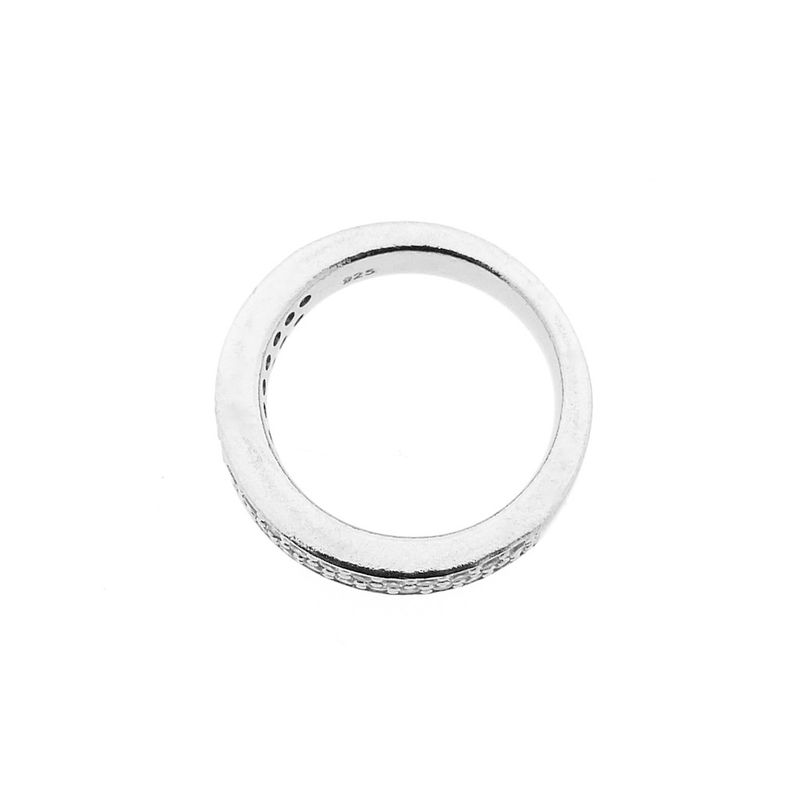 Image 7 of Silver pavé row ring with zirconia