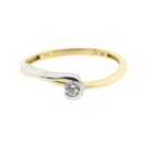 Image 3 of Two-tone gold solitaire ring with zirconia