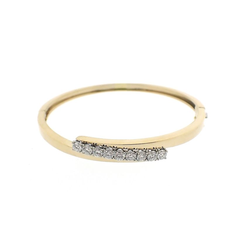 Image 1 of Gold bangle with 1.00 ct. diamond | Ø 56 mm