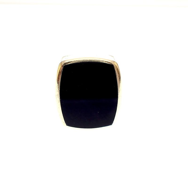 Image 2 of Large gold men's signet ring with onyx