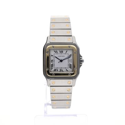 Image 1 of Cartier Santos Carree Automatic 2961; 18k. Gold/steel watch