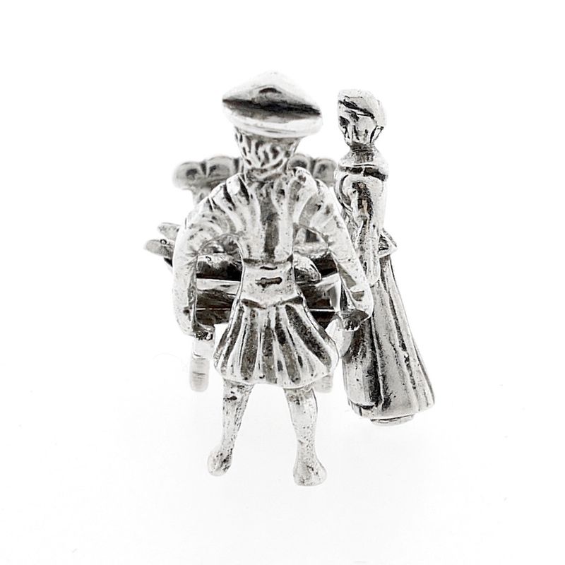 Image 4 of Antique silver statuette of a man and woman with a wheelbarrow