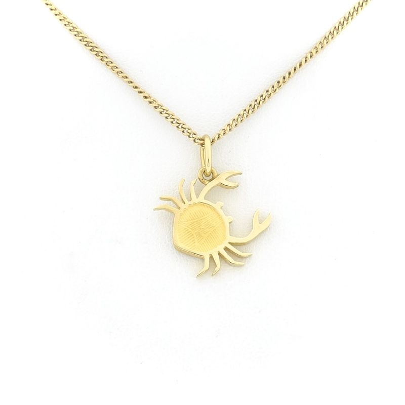 Image 5 of Gold zodiac sign pendant; Cancer