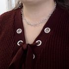 Image 3 of Silver playful anchor link necklace; BIBA | 43-46 cm