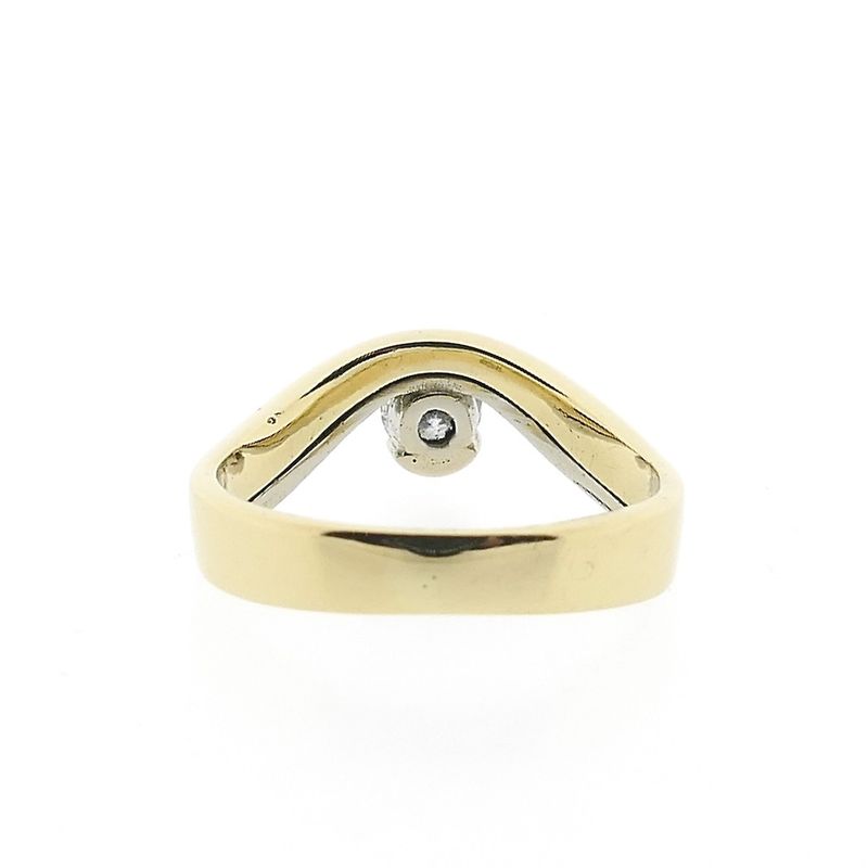 Image 4 of Two-tone gold solitaire ring with diamond | 0.24 ct.