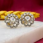 Image 2 of Victorian gold and silver stud earrings with diamonds; Approx. 0.40 ct.