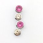 Image 1 of Silver pendant with pink and champagne zirconia stones