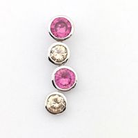 Silver pendant with pink and champagne zirconia stones